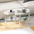 COSTWAY Glass Coffee Table, 3-Tier Sofa Side Table by COSTWAY