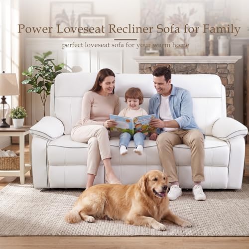 Power Reclining Sofa with Fold Down Table, Breathable PU Leather Electric - Image 5