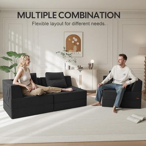 COMAX Futon Sofa Bed, Convertible Sofa Bed, Folding Boneless Couches - Image 4