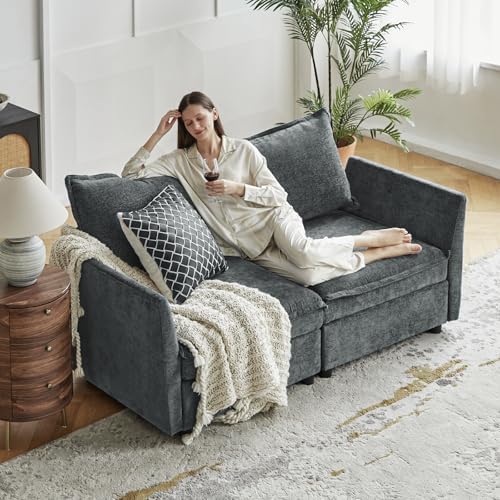 HULALA HOME Modern Chenille Loveseat Sofa - Image 3