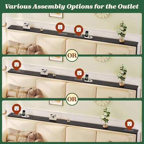 SUPERJARE 102.4 inch Narrow Behind Couch Table - Image 6