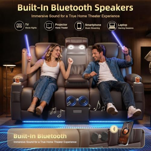 Power Loveseat Recliner Sofa, Home Theater Seating - Image 4