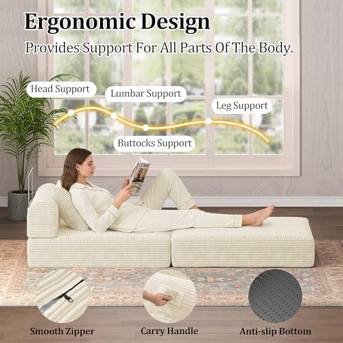 Futon Sofa Bed Modular Loveseat Sleeper Folding Pull Out Couch - Image 4