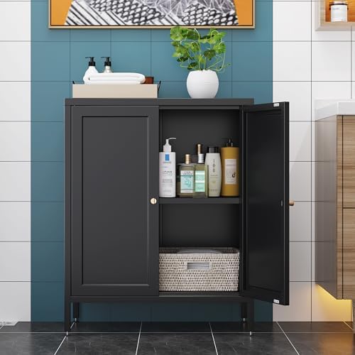 Small 2 Door Metal Storage Side Buffet Cabinet - Image 4
