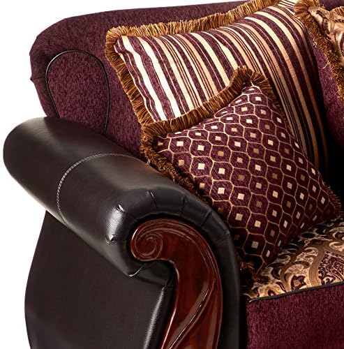 Furniture of America Kildred 2-Piece Fabric and Leatherette Sofa Set - Image 6