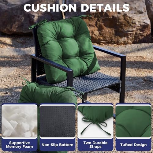 IASEAHK Outdoor Chair Cushions Set of 2, Waterproof Outdoor Seat Cushions - Image 3