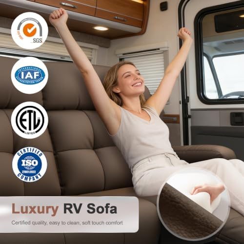 Reclining Loveseat Sofa, RV Loveseats Recliner Sofas Wall Hugger, Double - Image 3