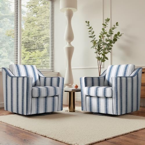 Swivel Accent Chair, Striped Armchair - Image 5