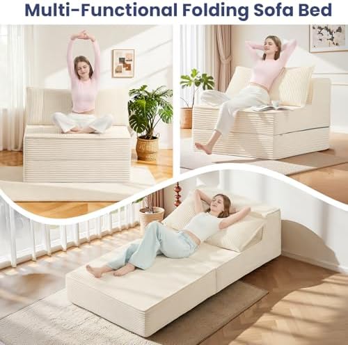 Erament Folding Sofa Bed, Portable Floor Couch Lounge Sofa - Image 6
