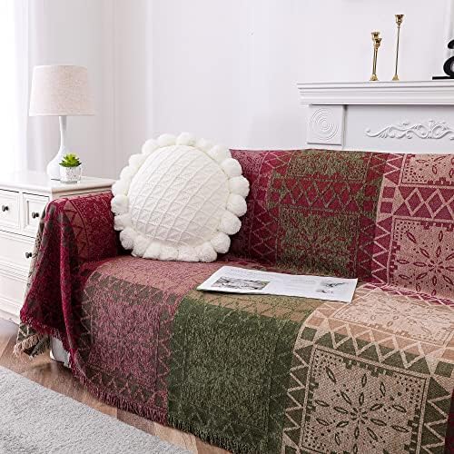 Turquoize Boho Couch Cover Bohemian Cotton Sofa Cover Sofa Throw Cover - Image 2