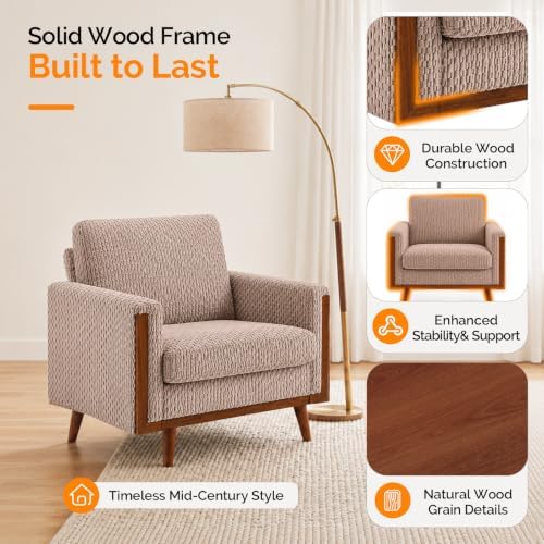 VINGLI Mid-Century Modern Oversized Accent Chair - Image 3