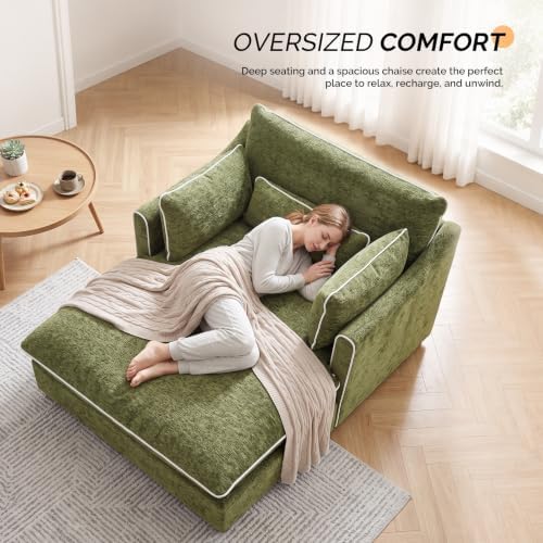 VINGLI Chaise Lounge Chair Sofa Bed Indoor, Oversized Sleeper Accent Chair - Image 3