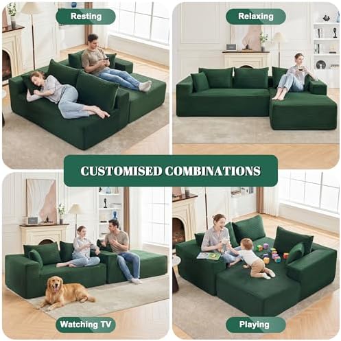 Mangodan 110” Boneless Couch, Cloud Sectional Sofa - Image 6