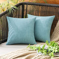 MIULEE Decorative Outdoor Pillow Covers Waterproof 12x12 Turquoise by MIULEE