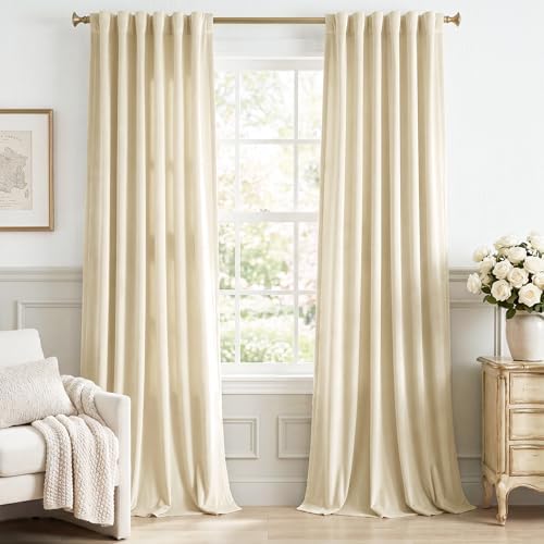 StangH Beige Velvet Drapes Back Tab Privacy by StangH