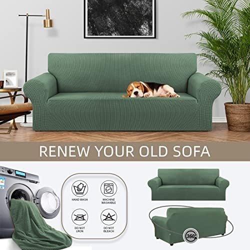 KEKUOU Stretch Couch Covers for Sofa, 3 Cushion Slipcover - Image 3