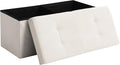 Storage Ottoman Bench Foldable Seat Footrest Shoe Bench End of Bed Storage by CUYOCA-MakeYouFeelComfort