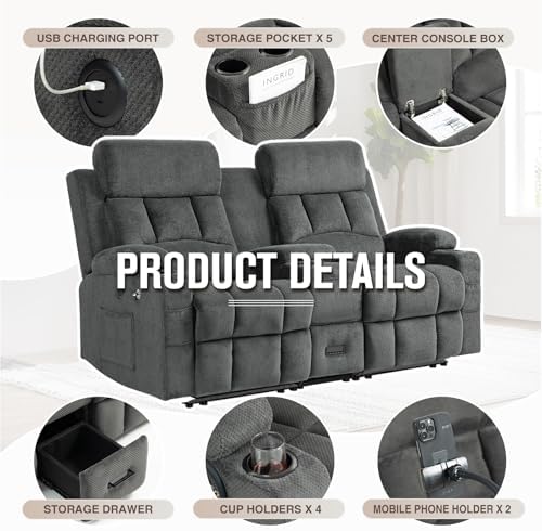 Manual Recliner Sofa Set Loveseat & 3-Seater - Image 6