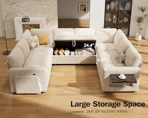 Vipbear 8 Seat U Shaped Modular Sectional Sleeper Sofa - Image 7
