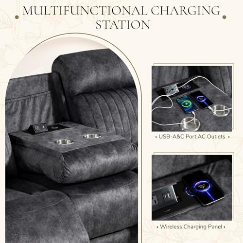Power Reclining Sofa with Zero Gravity, Adjustable Headrest, Electric Reclining - Image 5
