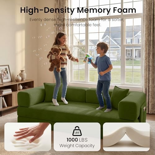 78.8" Convertible Futon Sofa Bed, Boneless Couch - Image 4