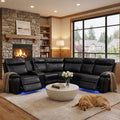 Power Reclining Leather Sectional Couch by BrisaNube