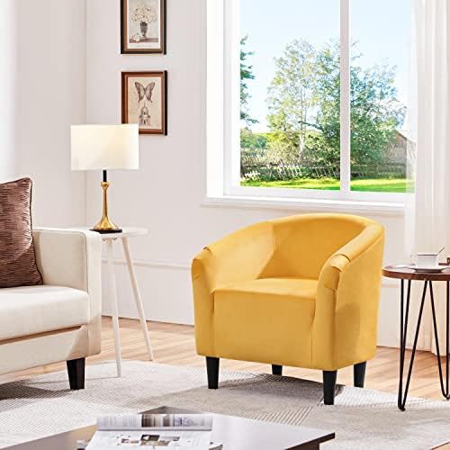 Topeakmart 25.5in Wide Small Velvet Barrel Accent Chair - Image 4