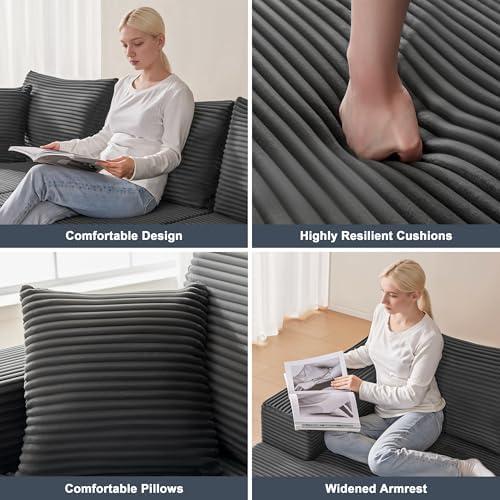 Mangodan 110” Cloud Sectional Couch, Modular Sectional Sofa - Image 6