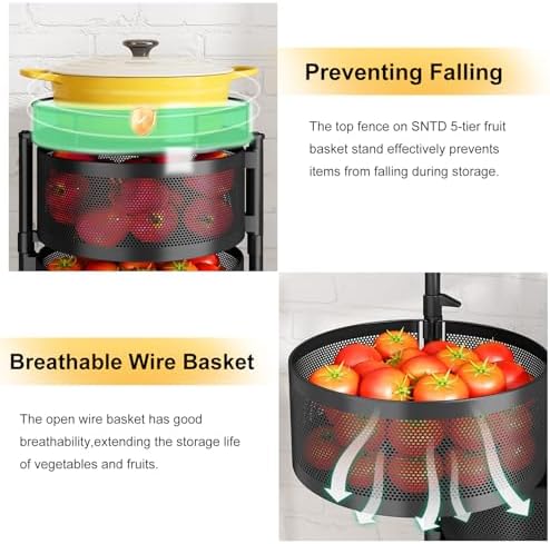 SNTD 5-Tier Fruit and Vegetable Basket Bowls - Image 3