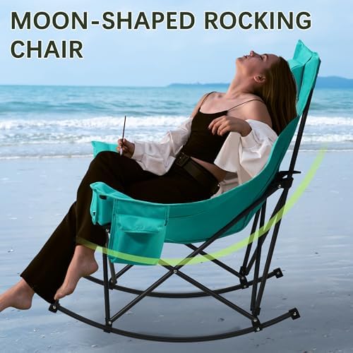 Unisakey Oversize Foldable Rocking Camping Chair300lbs Capacity - Image 6