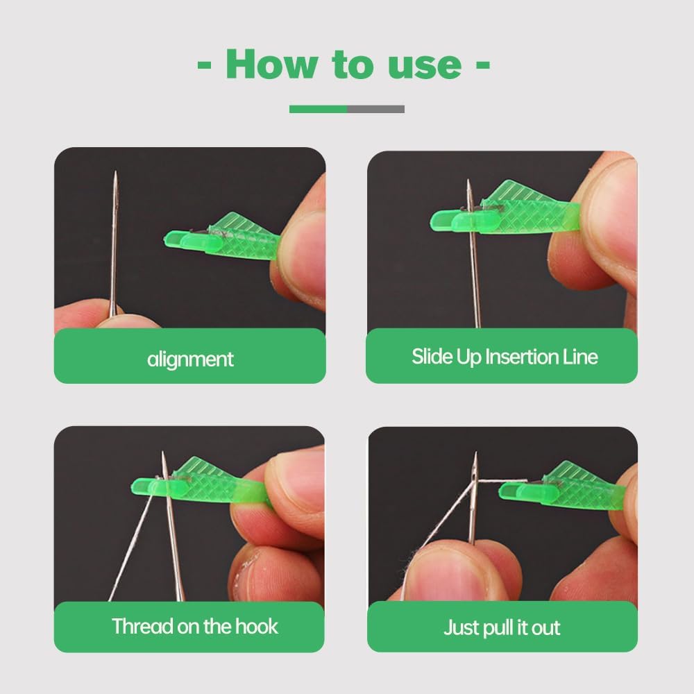 Automatic Sewing Needle Threader, Fish Type Sewing Machine Needle Threader, Simple Hand Sewing Needle Sewing Tool Set for Sewing Supplies (50 pcs)