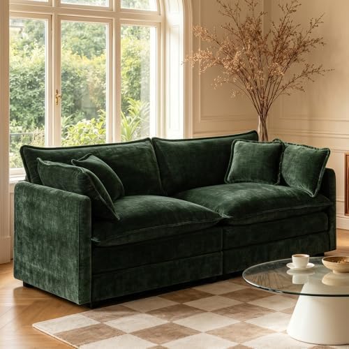 GNIXUU 76" Green Cloud Loveseat Sofa 2 Seater Modular Couch by GNIXUU