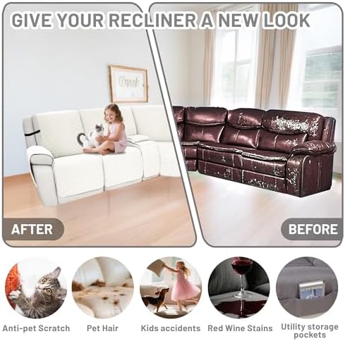 Waterproof Sectional Reclining Couch Covers L Shaped Recliner Sectional Sofa - Image 6