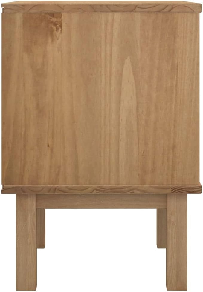 Bedside Cabinet OTTA Brown&White 17.7"x15.4"x22.4" Solid Wood Pine, Wooden - Image 5