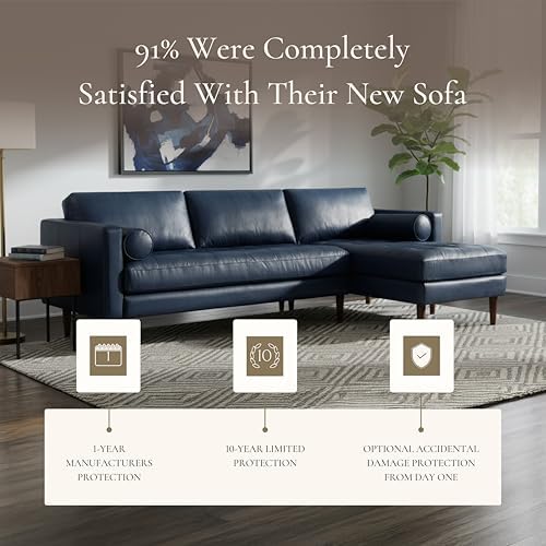 Poly & BARK Napa Right-Facing Sectional Sofa – 104.5” Italian Leather Sectional - Image 6