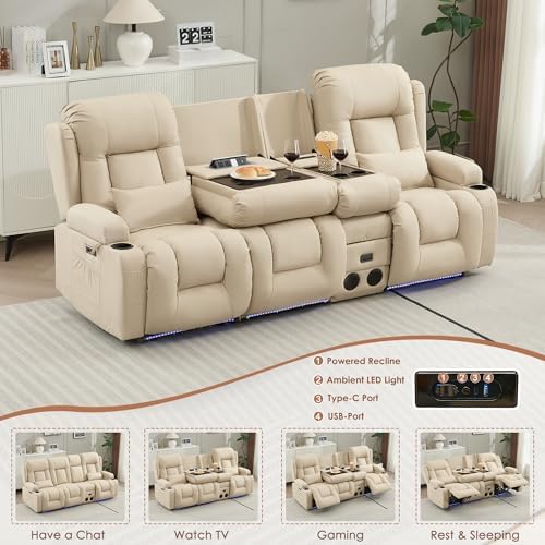 TUNYI Wall Hugger Loveseat Recliner Sofa - Image 4