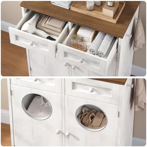 HOOBRO Double Laundry Hamper Cabinet, Hidden Laundry Cabinet - Image 6