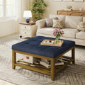 Befurtori Ottoman with Storage Bench, Linen Ottoman Coffee Table by Befurtori