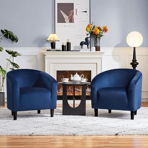Yaheetech Compact Velvet Accent Chairs Set of 2 - Image 2
