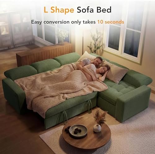 Vipbear Pull Out Sofa Bed Sectional Sleeper Sofa - Image 7