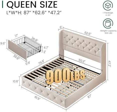 LARMACE Queen Size Bed Frame - Image 2