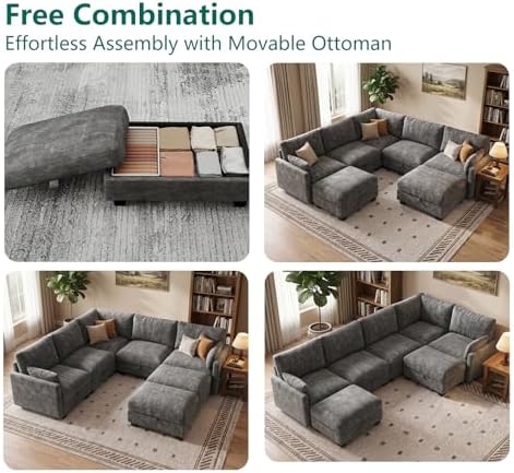 Modular Sectional Sofa, Oversized V-Shaped Couch - Image 5
