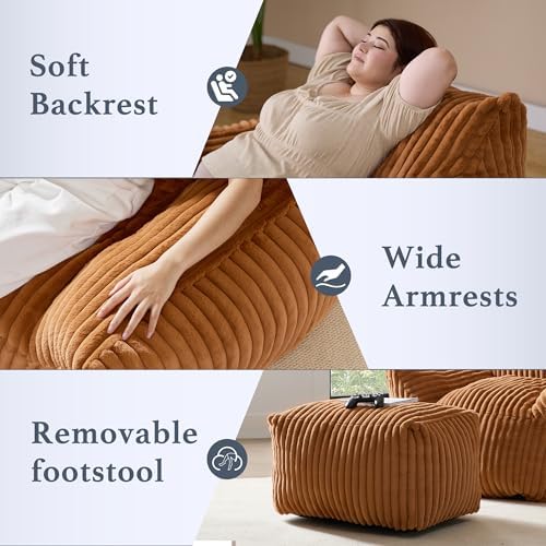 Gericco Oversized Bean Bag Chaise Lounge Chair - Image 4