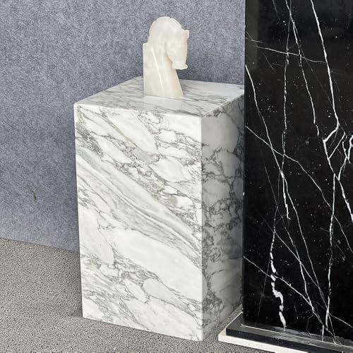 White Marble Side Table, Square End Table, 12 Inch Stone Table - Image 6