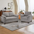 2 Piece Sectional Sofa Set, Modern Linen Small Sofa Couch by Chireca