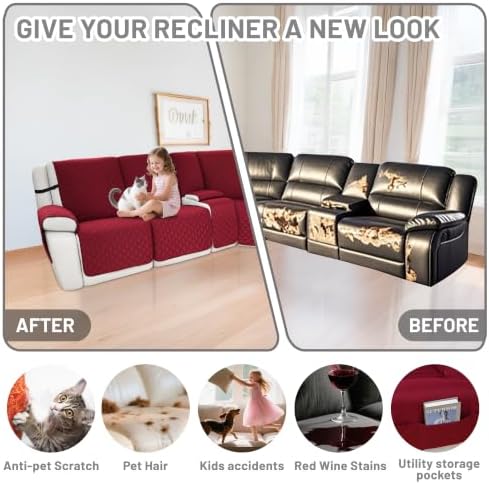 Waterproof Sectional Reclining Couch Covers L Shaped Recliner Sectional Sofa - Image 6