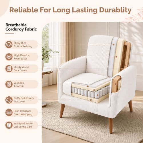 VINGLI Mid Century Modern Low Back Accent Chair - Image 7
