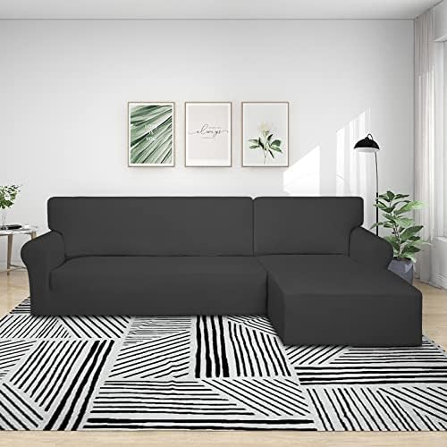 PureFit Stretch Sectional Couch Covers 2 pcs Non Slip L Shape Sofa Cover - Image 2