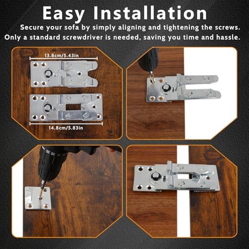 Sectional Couch Connectors, Heavy Duty Interlocking Alligator Sofa Clamps - Image 3