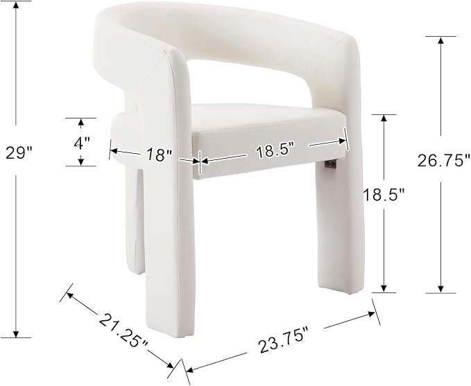 BESTANO Set of 6 Modern PU Leather Upholstered Dining Chairs - Image 2